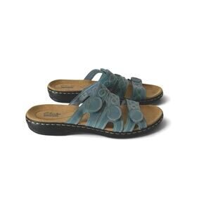 Clarks Collection Women's Leisa Cacti Q Flat Slip On Sandals Size 9.5 M